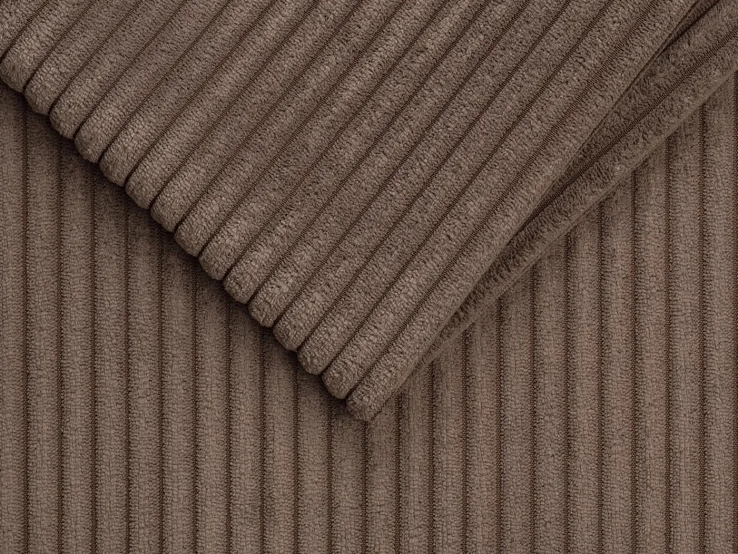 Sofá|Vente-unique Sofá canto convert. abert. rápida veludo canelado cama 140cm esp. 22 cm LORETO Castanho