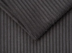 Vente-unique Sofá canto convert. abert. rápida veludo canelado antracite, cama ripas largas 160cm VIZIR^ Sofá