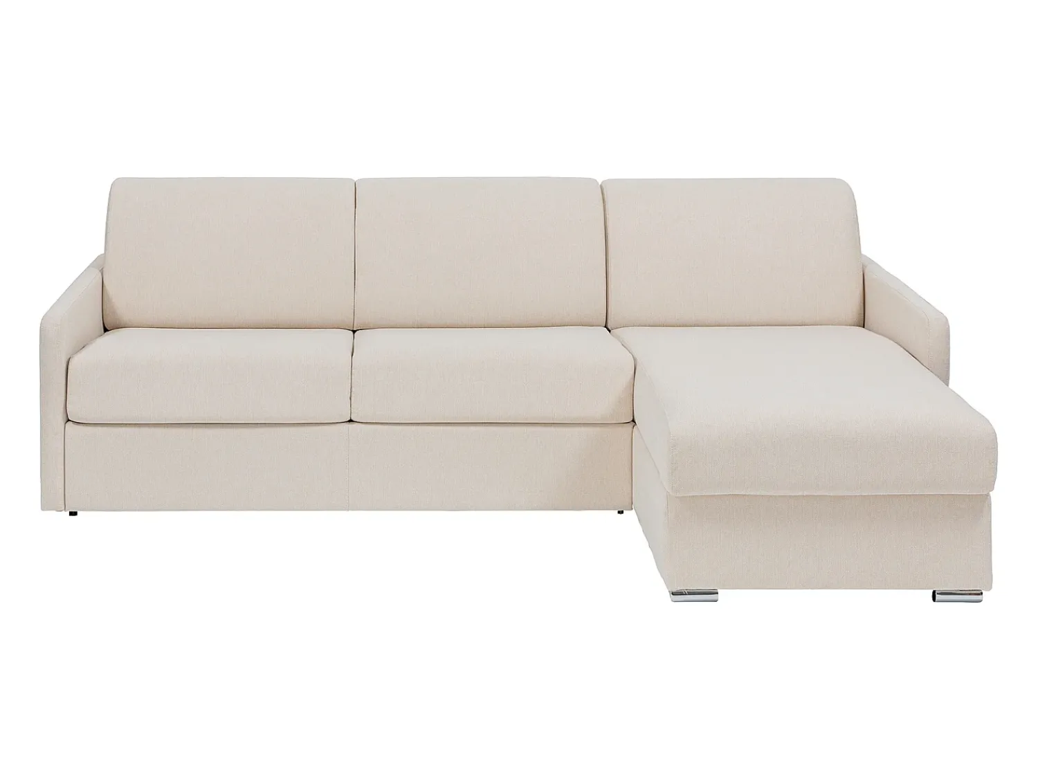 Vente-unique Sofá canto convertível abertura rápida tecido , cama ripas largas 140cm e colchão 14cm^ Sofá