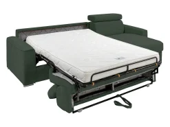Vente-unique Sofá canto convertível abert. rápida veludo canelado , cama ripas largas 140cm VIZIR^ Sofá