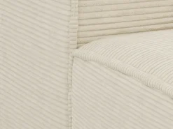 Sofá|Vente-unique Sofá canto direito convert. abert. ráp. veludo canelado 130 cm colchão 13 cm memória Bege