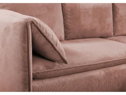 Discount Vente-unique Sofá canto direito convertível em veludo canelado cor-de-rosa - TEODORA de PASCAL MORABITO Rosa claro
