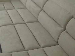 Sofá*Vente-unique Sofá canto direito modular tecido e pele sintética bege e castanho BOILEAU Castanho chocolate