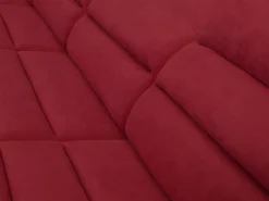 Vente-unique Sofá canto direito modular tecido e pele sintética vermelho e preto BOILEAU^ Sofá