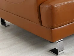 Clearance LINEA SOFA Sofá canto em pele Caramelo -Canto esquerdo - EXCELSIOR II Camel