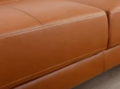 Clearance LINEA SOFA Sofá canto em pele Caramelo -Canto esquerdo - EXCELSIOR II Camel