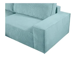 Sale Vente-unique Sofá canto esquerdo convertível em veludo canelado azul-turquesa - AMELIA de PASCAL MORABITO Azul turquesa