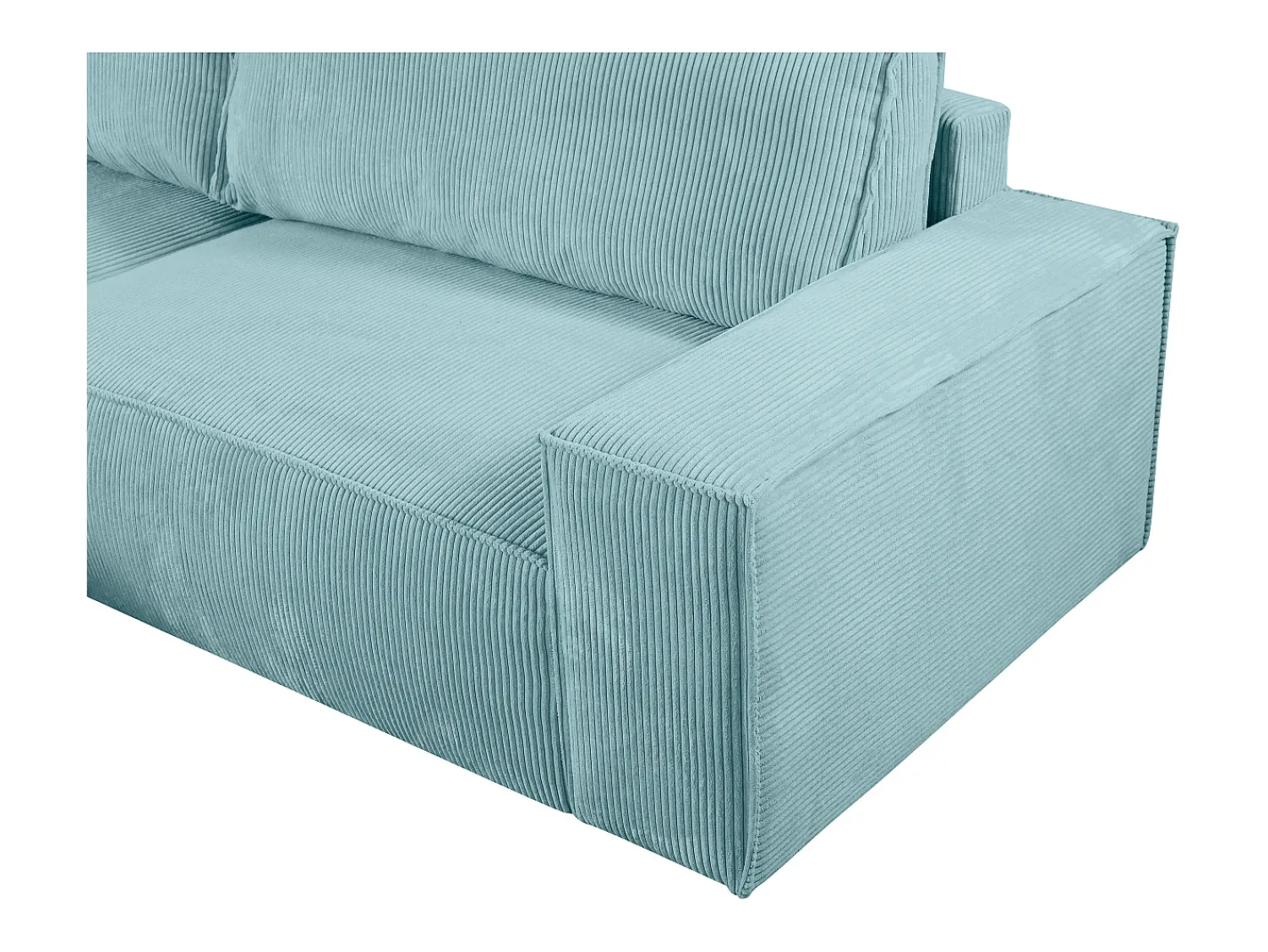 Sale Vente-unique Sofá canto esquerdo convertível em veludo canelado azul-turquesa - AMELIA de PASCAL MORABITO Azul turquesa