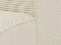 Outlet Vente-unique Sofá canto esquerdo convert. abert. ráp. veludo canelado 130 cm colchão 13 cm memória Bege