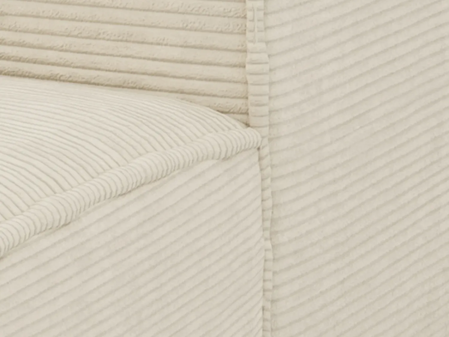 Outlet Vente-unique Sofá canto esquerdo convert. abert. ráp. veludo canelado 130 cm colchão 13 cm memória Bege