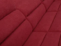 Sofá|Vente-unique Sofá canto esquerdo modular tecido e pele sintética vermelho e preto BOILEAU Preto / Vermelho