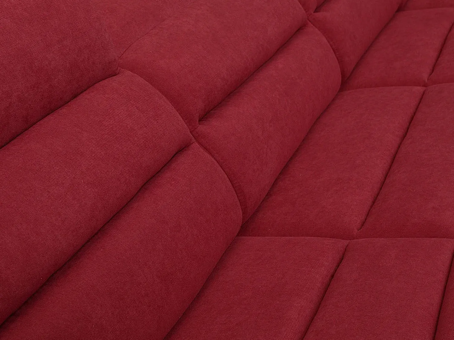 Sofá|Vente-unique Sofá canto esquerdo modular tecido e pele sintética vermelho e preto BOILEAU Preto / Vermelho