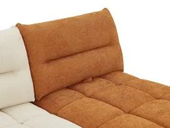 Vente-unique Sofá canto panorâmico modular e pufe encosto função avança-recua bege e terracota APOLIU^ Sofá
