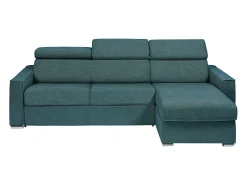Vente-unique Sofá canto reversível convertível abert. rápida tecido bege, cama 160 cm, esp. 14 cm VIZIR^ Sofá