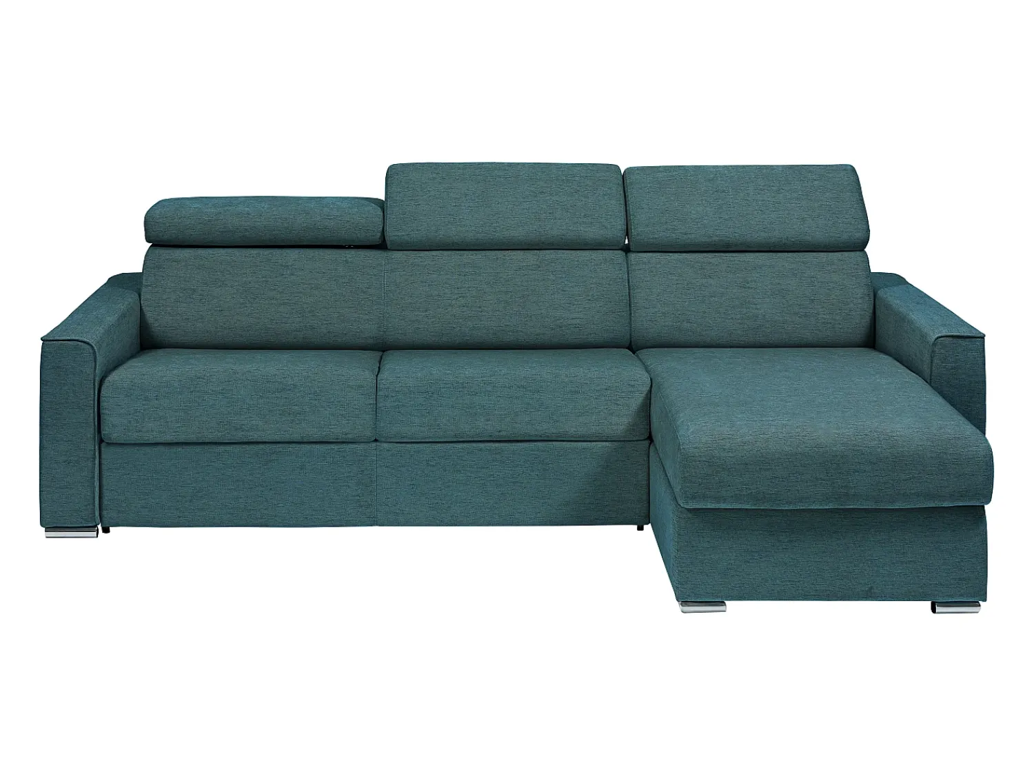 Vente-unique Sofá canto reversível convertível abert. rápida tecido bege, cama 160 cm, esp. 14 cm VIZIR^ Sofá