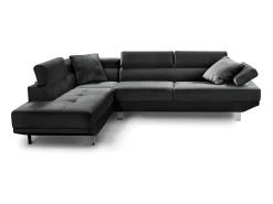 Online Saldosystocks Sofá Chaise Longue de Canto Daniela 262cm Preto