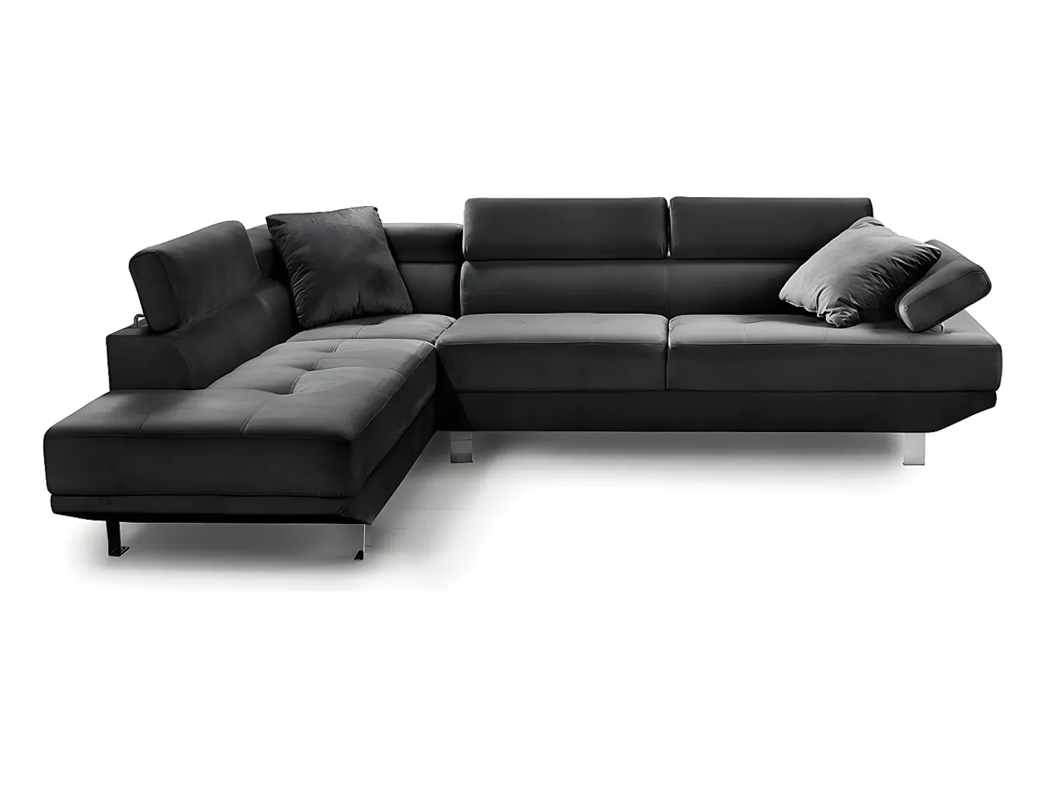 Online Saldosystocks Sofá Chaise Longue de Canto Daniela 262cm Preto