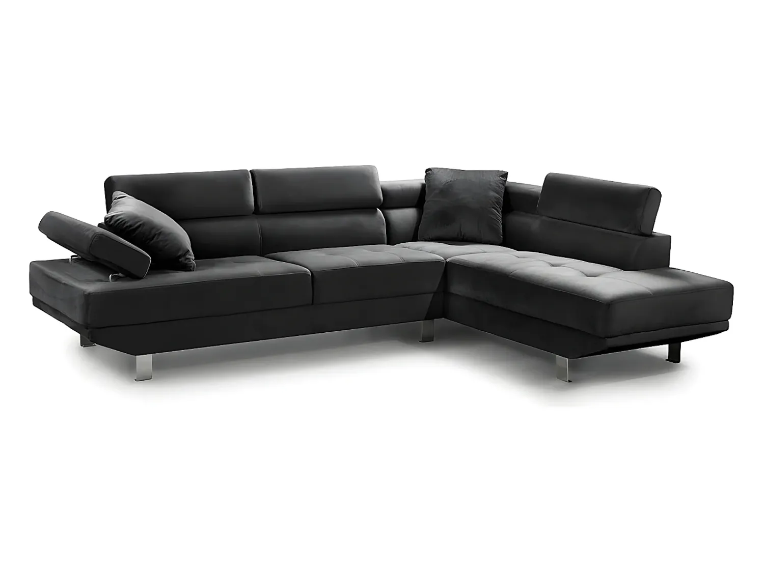 Online Saldosystocks Sofá Chaise Longue de Canto Daniela 262cm Preto