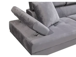 Sofá*Saldosystocks Sofá Chaise Longue de Canto Daniela 262cm Cinza, Chaise Direita Cinzento