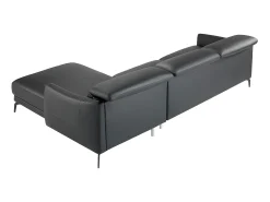 Angel Cerda Sofá chaise longue direito em pele preta 6041^ Sofá