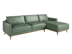 Sofá*Angel Cerda Sofá chaise longue direito em pele 6199 Verde
