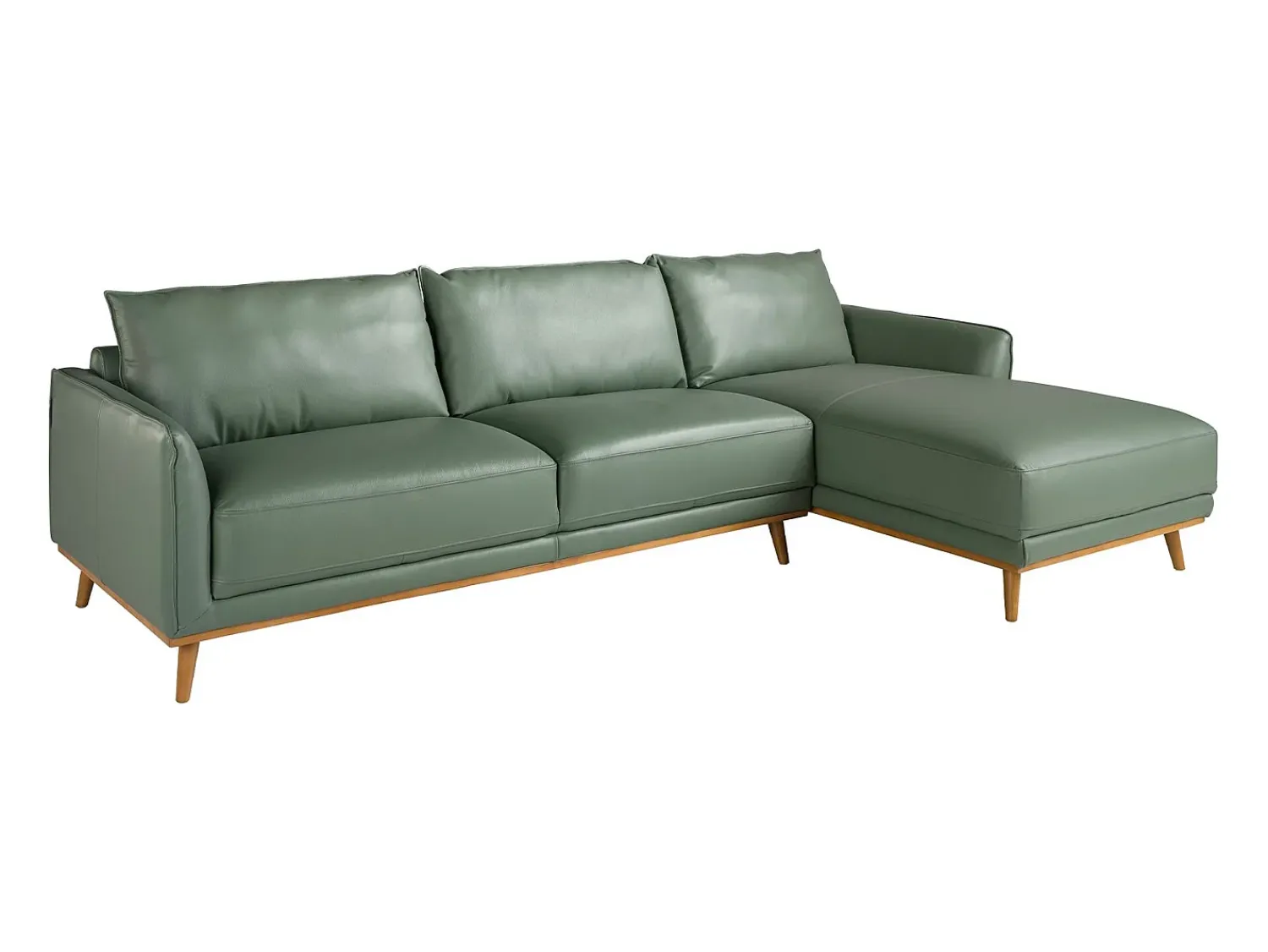 Sofá*Angel Cerda Sofá chaise longue direito em pele 6199 Verde