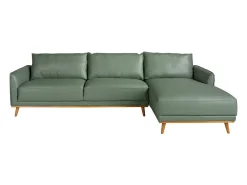 Sofá*Angel Cerda Sofá chaise longue direito em pele 6199 Verde