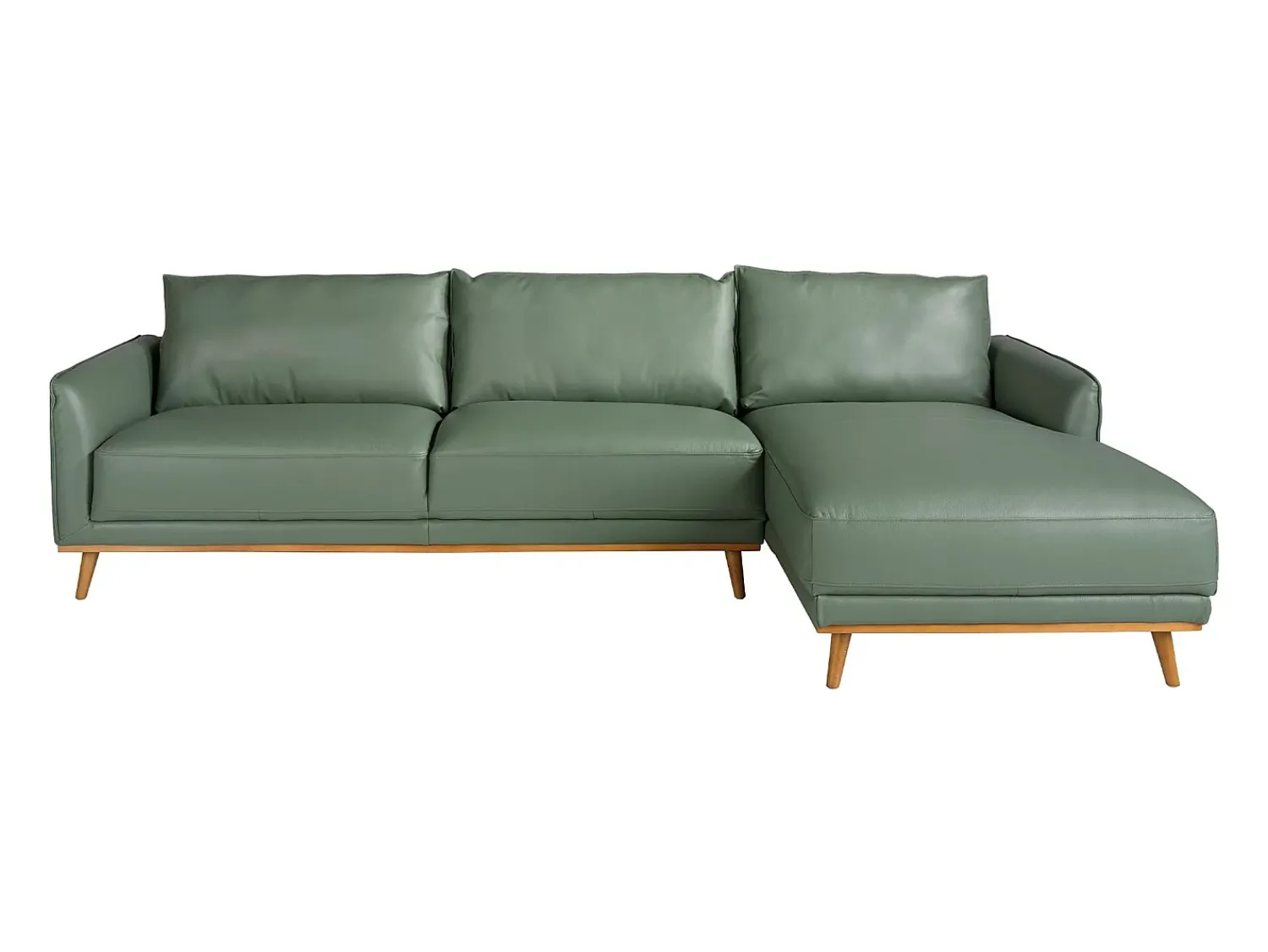 Sofá*Angel Cerda Sofá chaise longue direito em pele 6199 Verde