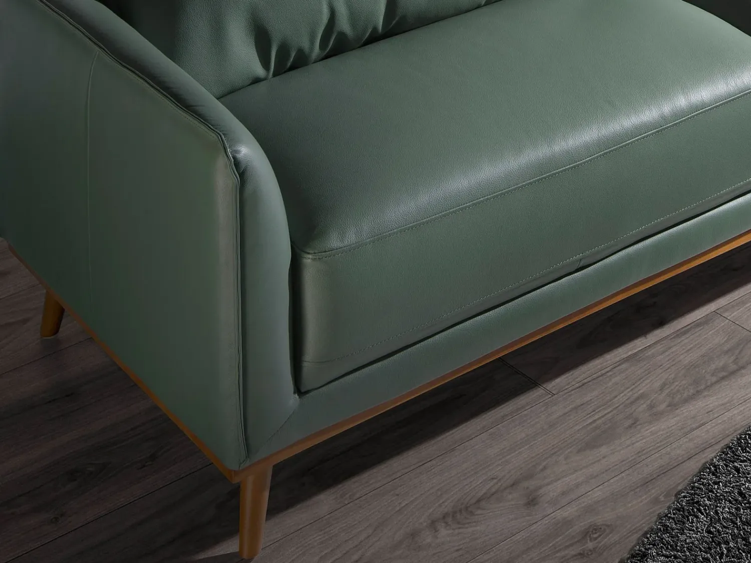 Sofá*Angel Cerda Sofá chaise longue direito em pele 6199 Verde