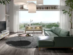 Sofá*Angel Cerda Sofá chaise longue direito em pele 6199 Verde
