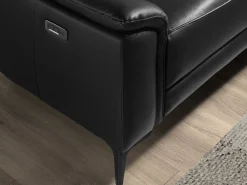 Angel Cerda Sofá chaise longue direito em couro 6205 Preto