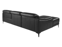 Angel Cerda Sofá chaise longue direito em couro 6205 Preto