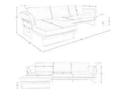 Sofá*Angel Cerda Sofá chaise longue esquerdo em pele de camelo 6231 Castanho