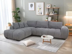 Outlet Saldosystocks Sofá Chaise Longue Executivo G-Gold 300cm Cinza Chaise Longue Esquerdo Cinzento