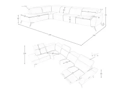 Sofá*Angel Cerda Sofá chaise longue relax modular esquerdo em pele castanha 6281 Castanho