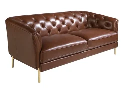 Sofá|Angel Cerda Sofá Chester 2 lugares em pele castanha cognac 6139 Castanho