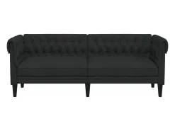 Best Sofá chesterfield 3 lugares tecido PT841941 Preto