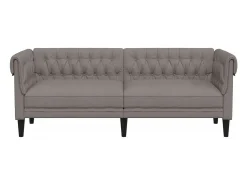 Sofá| Sofá chesterfield 3 lugares tecido cinzento-acastanhado PT218921 Taupe