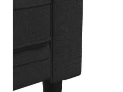 vidaxl Sofá chesterfield 3 lugares tecido Preto