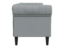 Sofá*vidaxl Sofá chesterfield 3 lugares tecido -claro Cinzento