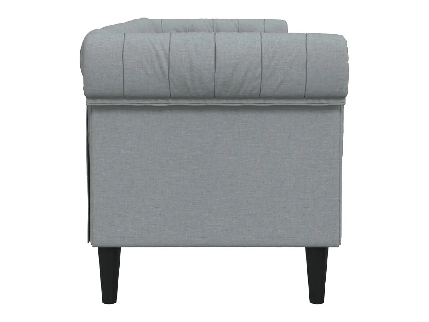 Sofá*vidaxl Sofá chesterfield 3 lugares tecido -claro Cinzento