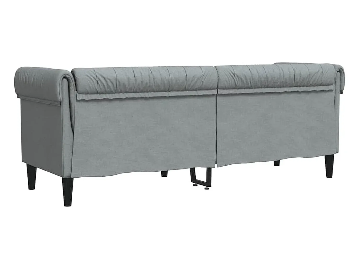 Sofá*vidaxl Sofá chesterfield 3 lugares tecido -claro Cinzento