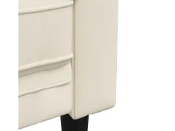 Sofá|vidaxl Sofá chesterfield 3 lugares linho Creme