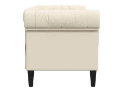 New vidaxl Sofá chesterfield 2 lugares linho Creme