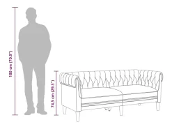 New vidaxl Sofá chesterfield 2 lugares linho Creme