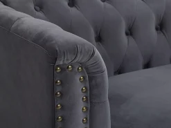 Vente-unique Sofá chesterfield 3 lugares em veludo antracite TURNER^ Sofá