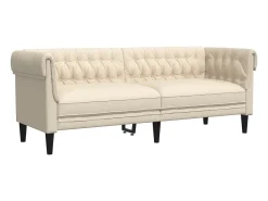 Sofá chesterfield 3 lugares linho PT520729^ Sofá