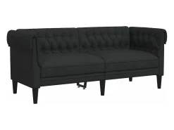 Sofá| Sofá chesterfield 2 lugares tecido PT398916 Preto
