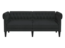 Sofá| Sofá chesterfield 2 lugares tecido PT398916 Preto