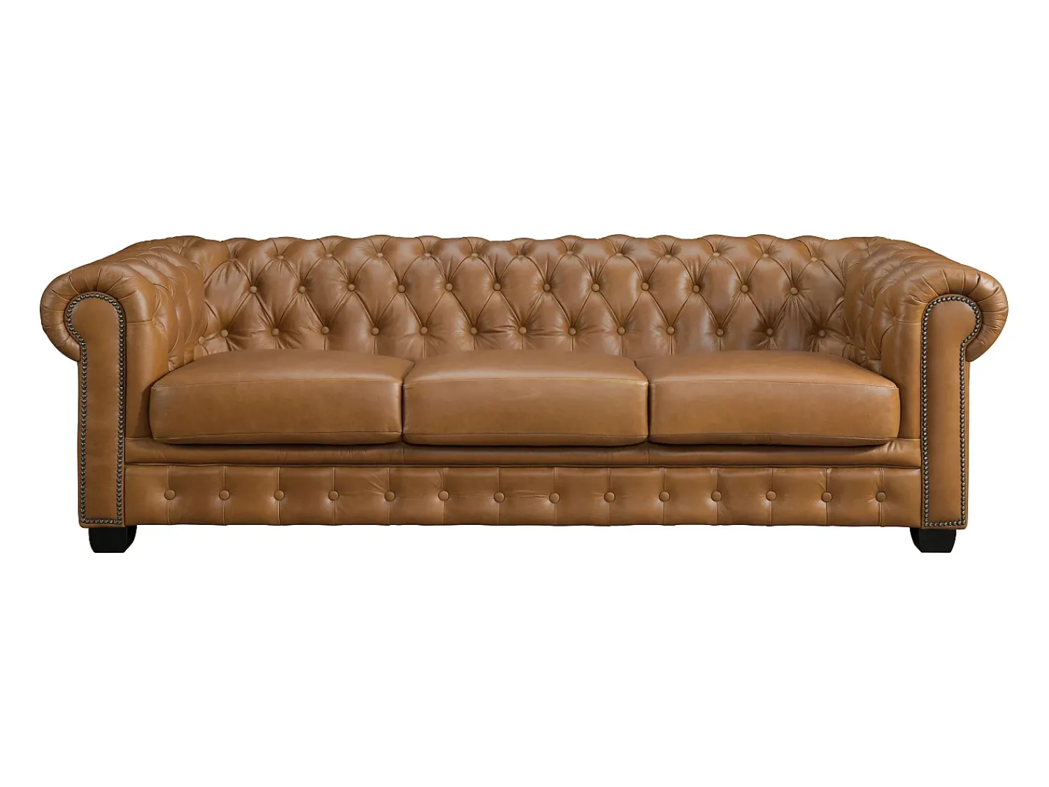 Hot LINEA SOFA Sofá chesterfield 4 lugares 100% pele de búfalo superior caramelo vintage BRENTON Camel